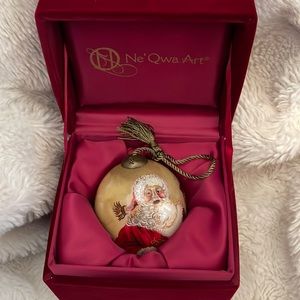 Ne' Qwa Art Christmas Ornament Cheers Santa by Artist Dona Gelsinger